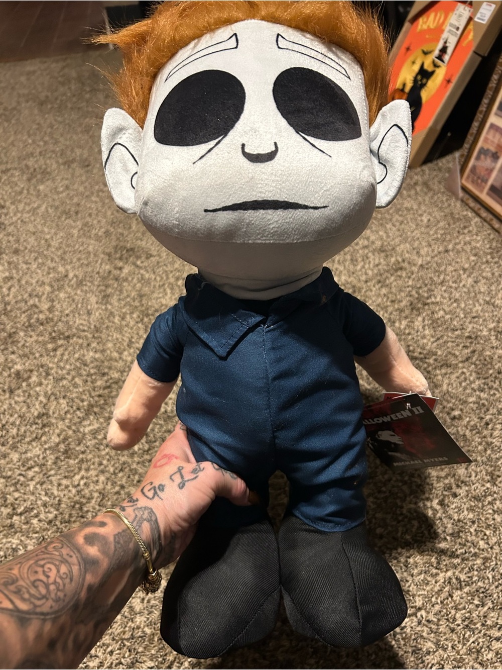 Michael Myers Greeter Doll - Blue Outfit with Orange Hair
